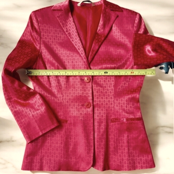 Avant Made In Italy Silky Red Lined Blazer Jacket - Picture 5 of 9